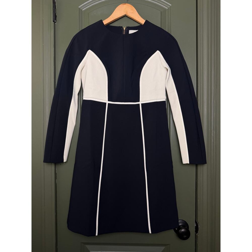 NWT Tuckernuck Navy Cream Evie Long Sleeve Colorblock Mini Work Office Dress XXS - Picture 2 of 7
